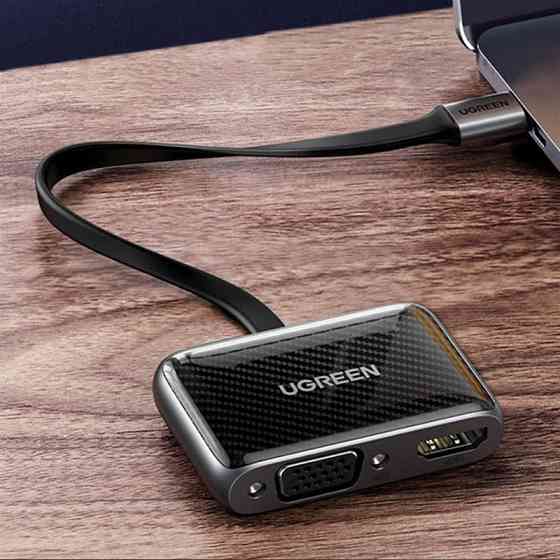 Адаптер Ugreen CM303 USB Type-C - HDMI+VGA, Black (70549) Чорний Харків
