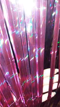 Шторки из фольги с голограммой 2м на 1м малиновый Киев