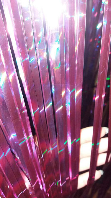 Шторки из фольги с голограммой 2м на 1м малиновый Киев - изображение 3