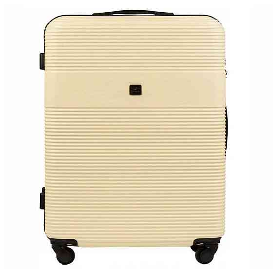 Валіза пластикова WINGS 5398 мала 55 см молочно-біла Київ