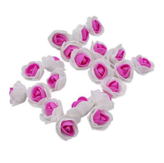 Головки квітів для рукоділля 50 штук 3 см біло-малиновий Київ