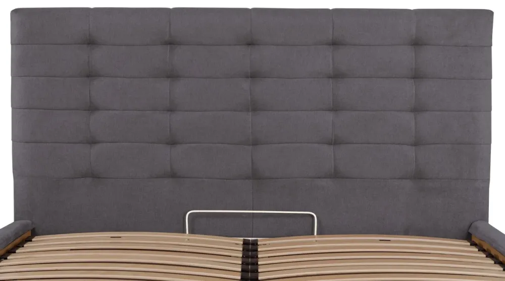 Ліжко Erika VIP 140 х 190 см Місті Dark Grey З додатковою металевою цільнозварною рамою Темно-сірий Київ - фото 4