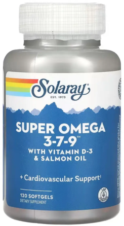 Омега 3-7-9 з вітаміном D3 Solaray Super Omega 3-7-9 - 120 гел капс Київ