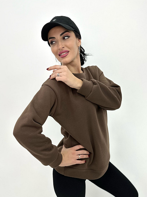 Базовий однотонний світшот "Stand" оптом | Норма і батал Шоколадний, 50-52 Київ - фото 1