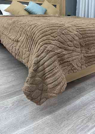 Плед 200х230 см (+-10см) на овчині "Косичка" колір мокко (87-304) Київ