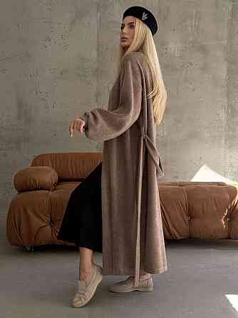 Жіночий затишний оверсайз кардиган із поясом альпака Моко Одеса