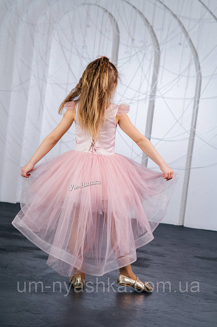 Детское нарядное платье удлиненное сзади пудровое 116-134 Кривой Рог - изображение 13