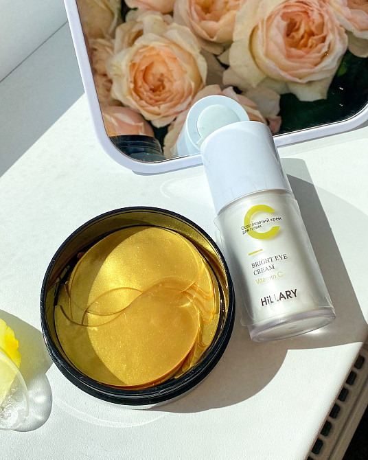 Набір для догляду за обличчям та повіками з вітаміном C + Освіжаючі патчі з вітаміном C Hillary Київ - фото 5