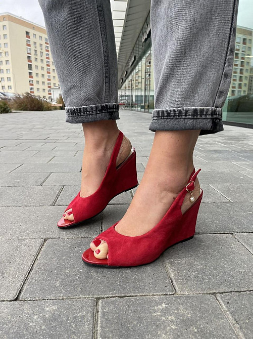 Vesna Босоніжки жіночі VESNA 9325 червоні (літо, замша натуральна) (919) 38р.39р. Коломия - фото 10