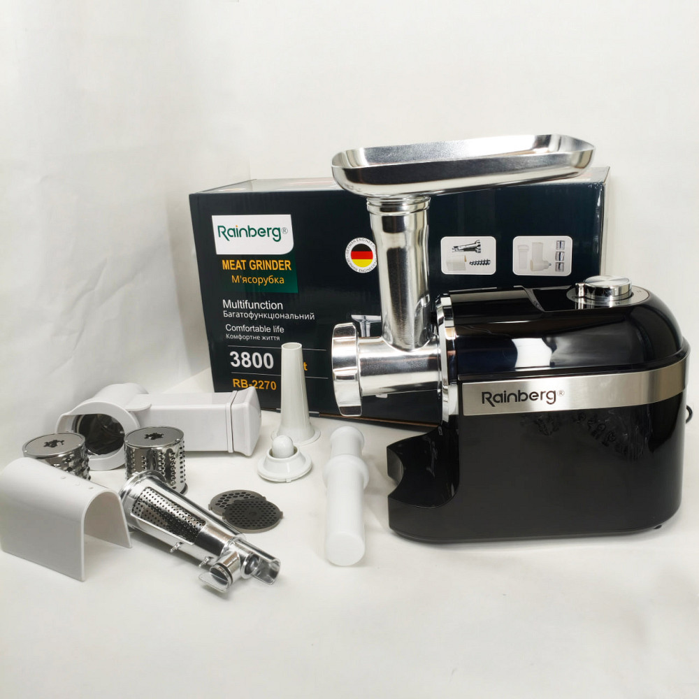 Мясорубка с функцией овощерезки, Кухонная мясорубка с реверсом, Электромясорубка 5 насадок EQ-74 Львов - изображение 2