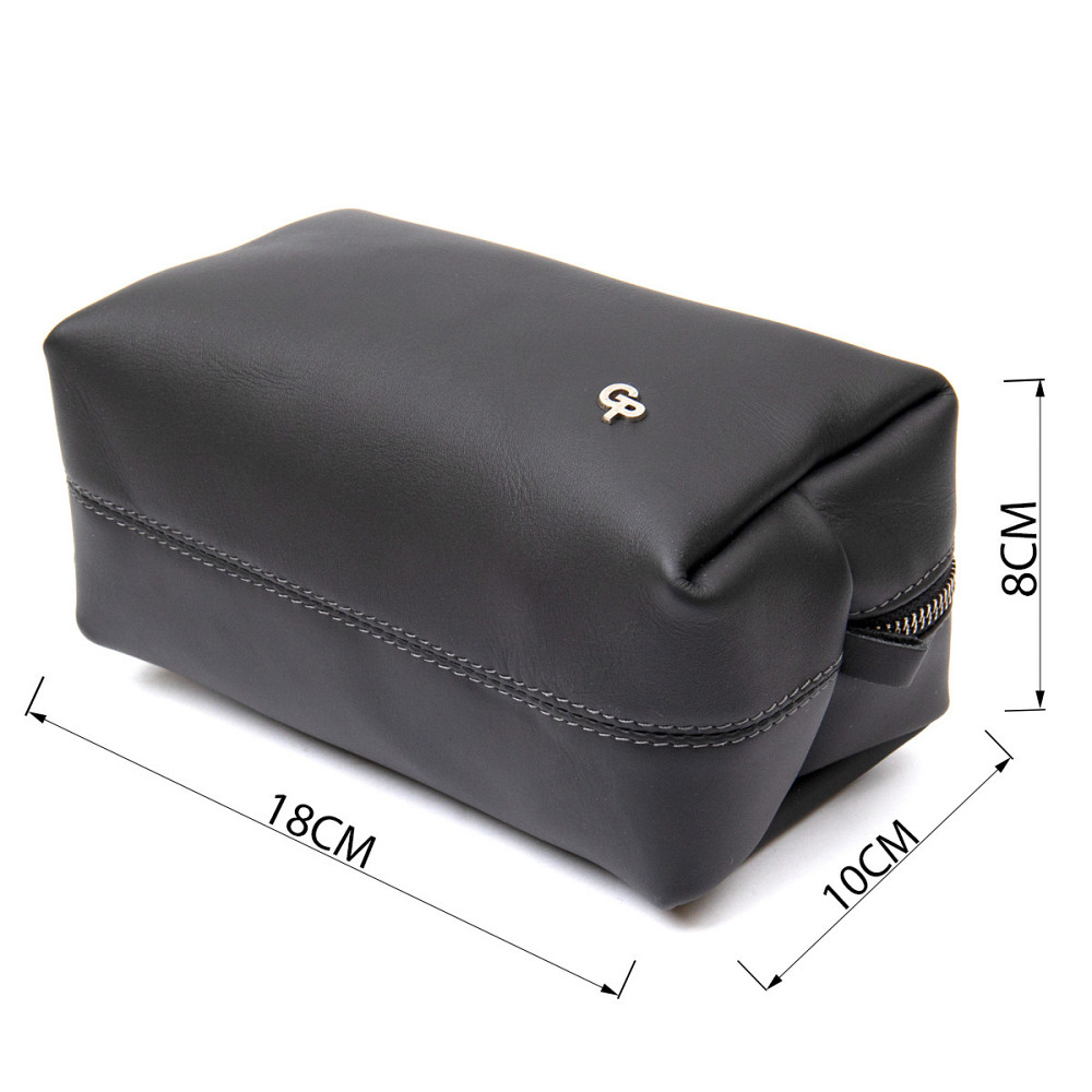 Матовый мужской кожаный несессер GRANDE PELLE 11509 Черный Киев - изображение 7