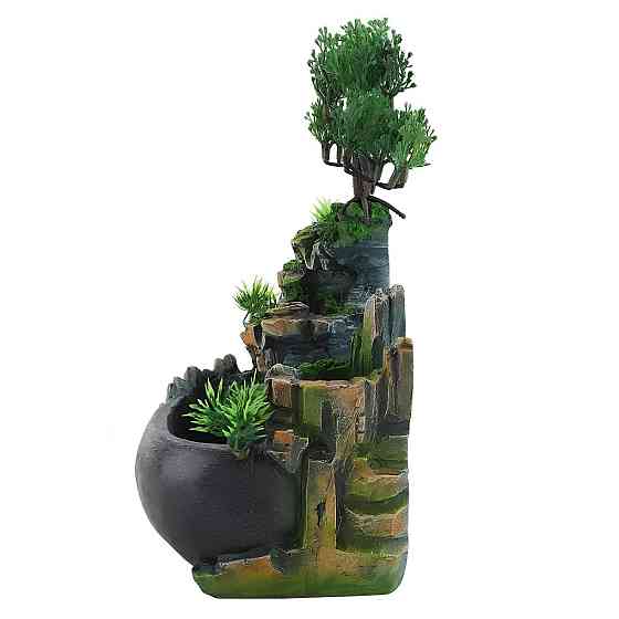 Настільний водоспад Бонсай Фен Шуй RESTEQ з підсвічуванням та парогенератором для дому релаксу та інтер'єру Київ