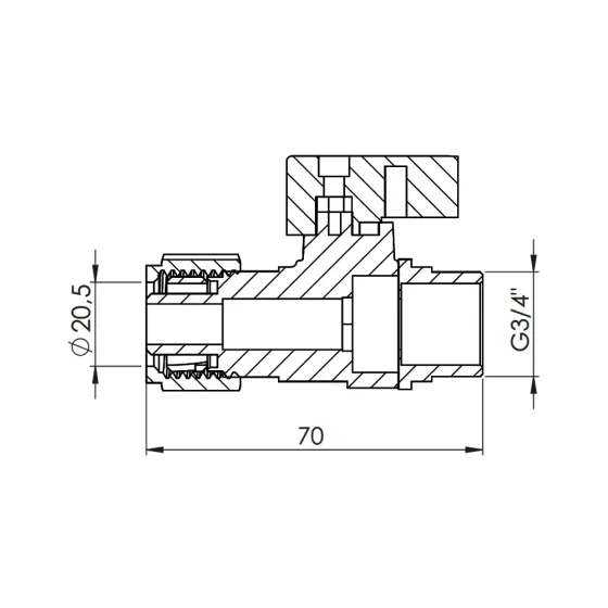 Кран кульовий обтискний Thermo Alliance Forte 20х3/4" НР SF262W20 Київ