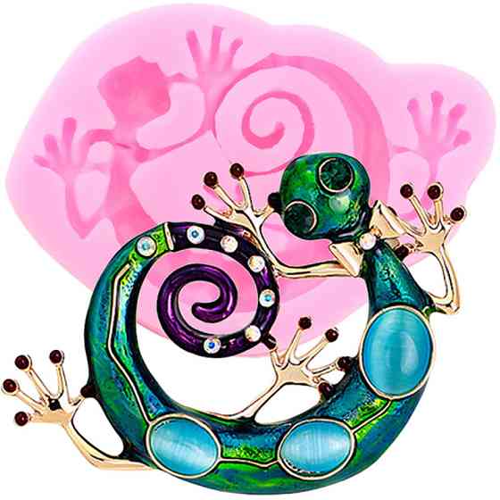 Молд силиконовый Ящерица 64 на 47 мм розовый Киев