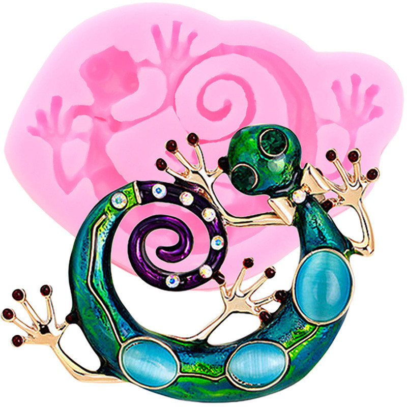 Молд силиконовый Ящерица 64 на 47 мм розовый Киев - изображение 1