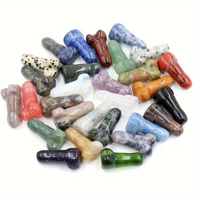 Фігурка фалоса з натурального каменю 3 см | Кам’яна міні-фігурка пеніса, декор для дому, подарунок к Київ - фото 4