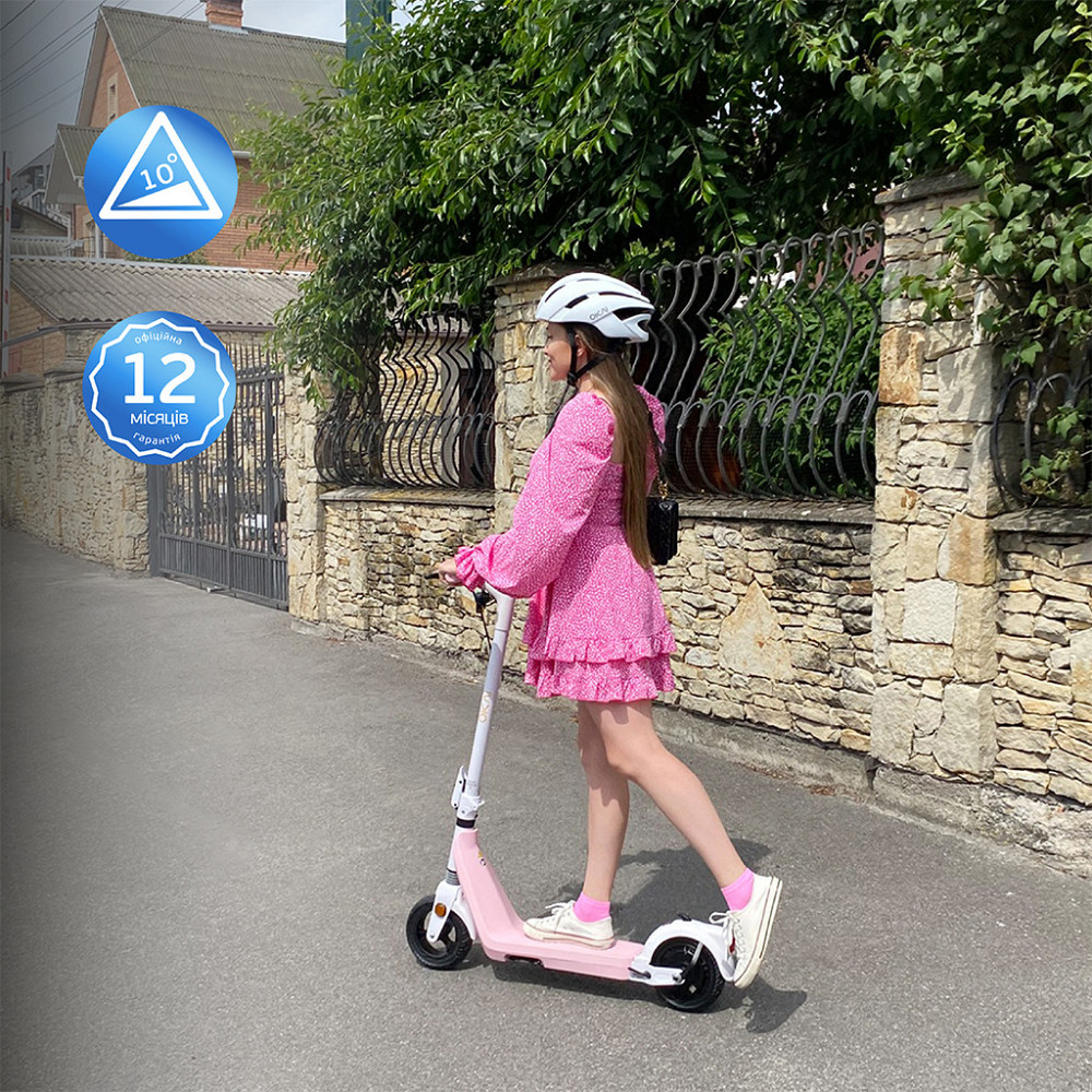 Електросамокат OKAI Zippy ES50С Pink  8" 250W/500W, 5.2Ah, 20 km, 25 km/h, 10°, 13.5 kg Київ - фото 14