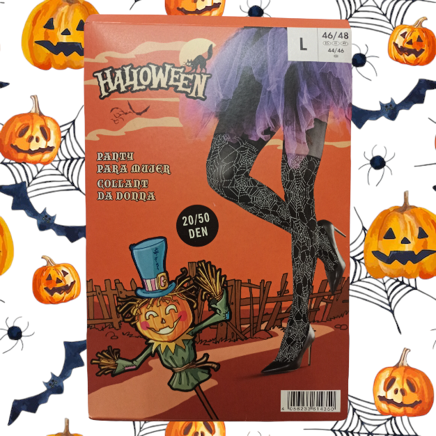 Жіночі колготи з великою паутинкою на Хелловін 20\50 den L 46-48 Італія чорний Київ - фото 2