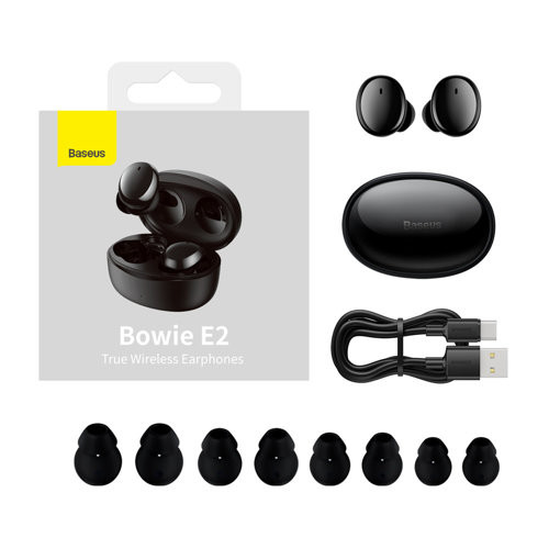 Бездротові Bluetooth навушники Baseus Bowie E2 TWS з мікрофоном IP55 NGTW090001 (Чорні) Миколаїв - фото 10