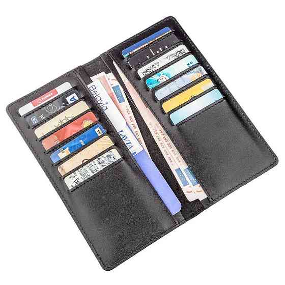 Вертикальне портмоне Чорне (SHVIGEL) Київ