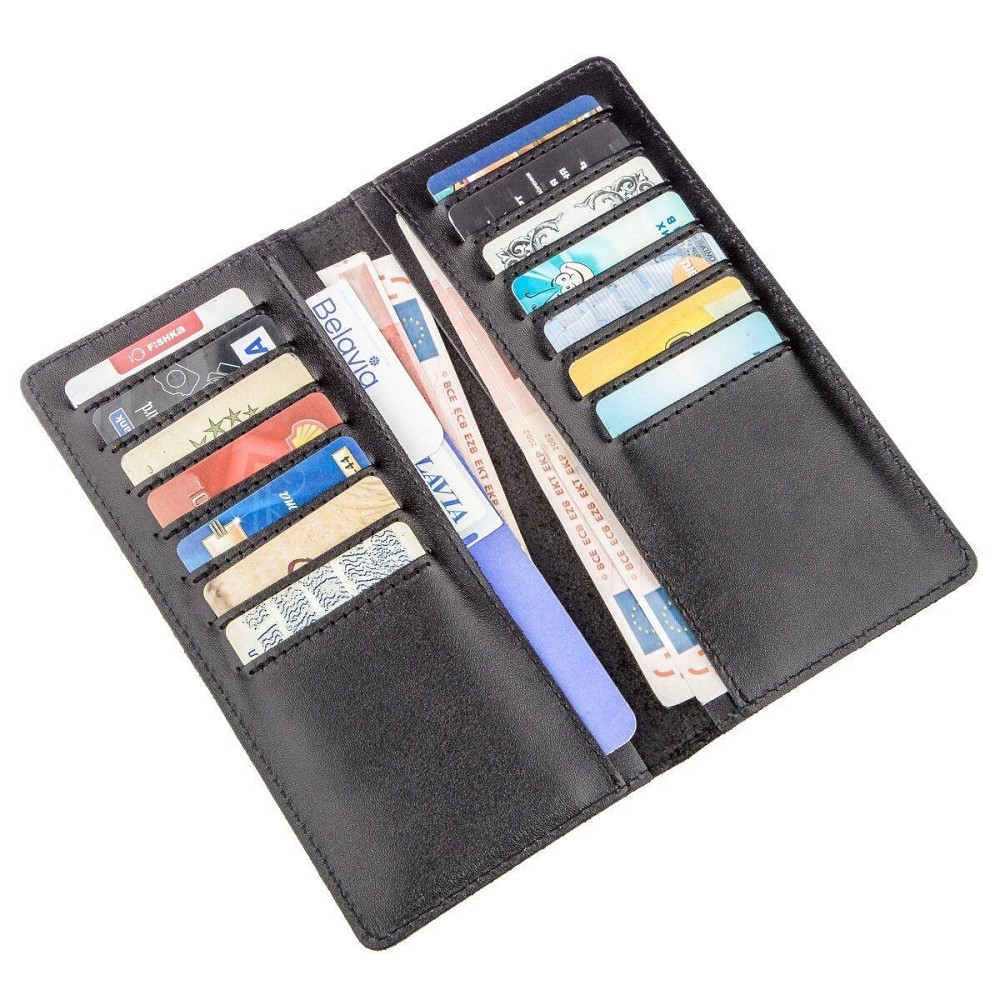 Вертикальное портмоне Черное (SHVIGEL) Киев - изображение 3