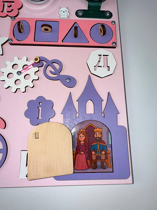 Бизиборд Развивающая доска для девочки 40х50 Развивающая доска девочке от 6 месяцев для развития мелкой моторики Тернополь - изображение 7