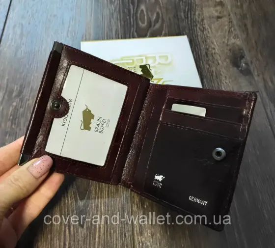 Невеликий жіночий гаманець з гладкої шкіри з монетницею Braun Buffel Чорний Київ