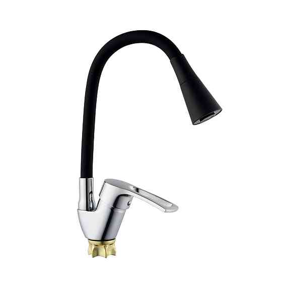 Смеситель для кухни с гибким изливом WEZER VRL416B-05 хром/черный Киев