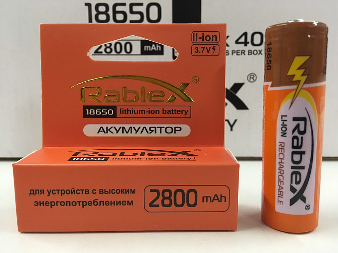 Акумулятори Rablex RB-2800, 18650/3.7V/2800mAh (400 шт) Київ - фото 2