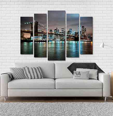 Модульна картина Нічне місто Art-51_5 Київ