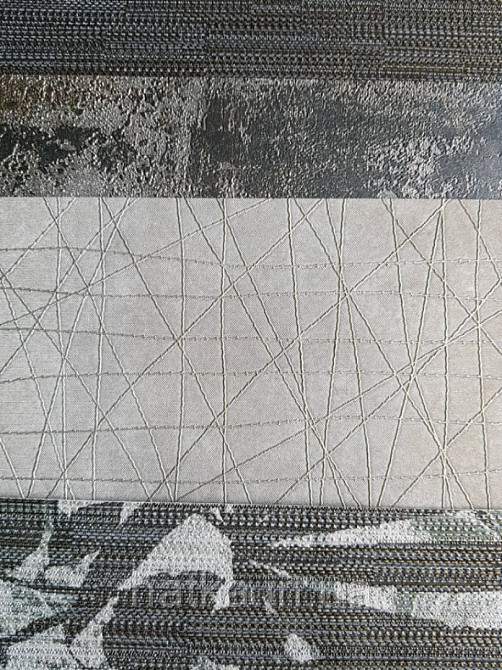 Шпалери вінілові на флізелін Sirpi Alta gamma Sempre 3 абстракція смужка павутинка золотом на темно бежевому Київ - фото 2