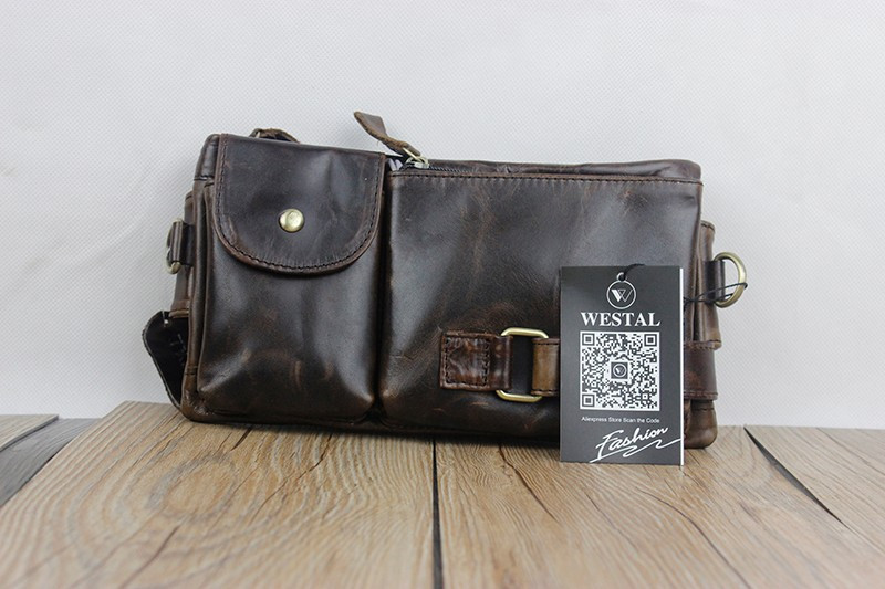 Сумка на пояс/через плече з натуральної шкіри коричнева Київ - фото 2