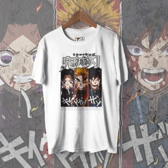 Футболка чоловіча з  принтом Клинок, рассекающий демонов Столпы 3 WE Розмір 48 Anime0365 Дніпро