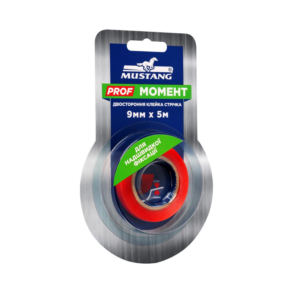 Двостороння стрічка PROF МОМЕНТ MUSTANG Прозора 9мм х 5м Рівне - фото 1