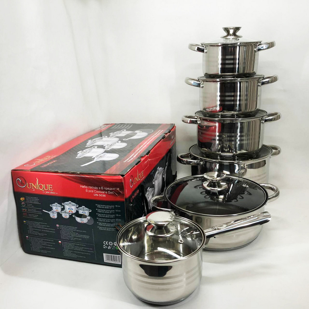 Набор больших кастрюль, Хорошие кастрюли, Красивый набор кастрюль с антипригарным покрытием XO-82 Львов - изображение 18