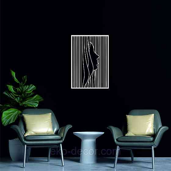 Декоративное настенное 3D Панно «Силуэт женщины», Декор на стену с объемом 110*77 см, Белый Киев