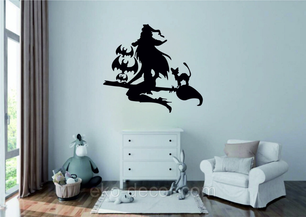 Декоративне настінне Панно «Відьма на мітлі», Декор на стіну 110*97 см, Чорний Київ - фото 9