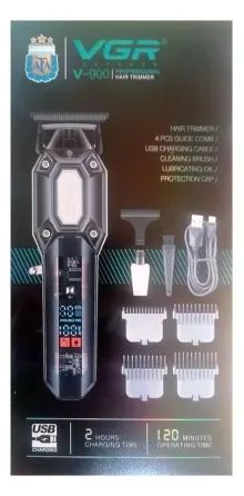 Набір Акумуляторна машинка для стрижки VGR V900 5 насадок регулювання довжини, щітка для очищення Одеса