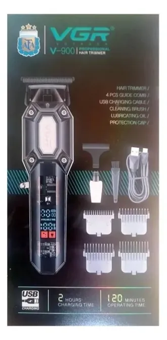 Набір Акумуляторна машинка для стрижки VGR V900 5 насадок регулювання довжини, щітка для очищення Одеса - фото 6