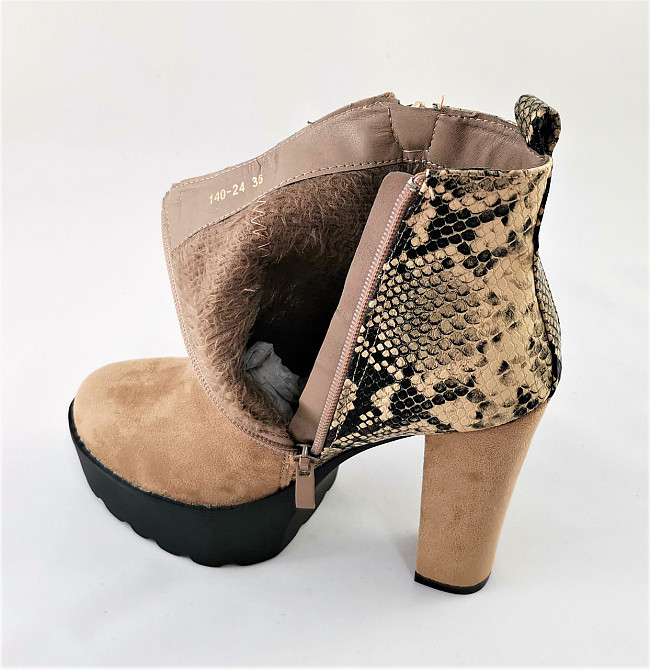 Жіночі Черевики Бежеві на Підборах і Платформі Замшеві Ботильйони Модельні (розміри: 38,39) - 24 Дніпро - фото 8