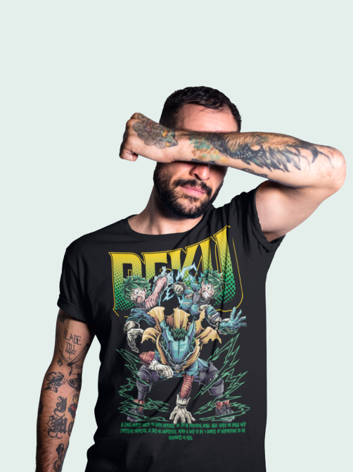 Футболка для хлопчика з аніме принтом Моя геройська академія оверсайз (зріст від 165 до 180) Чорний AnimeJ0740m Дніпро - фото 4