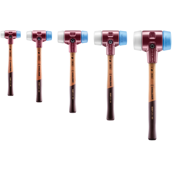 Молоток HALDER Simplex 3017 насадки із синього поліуретану, білого суперпластику Одеса