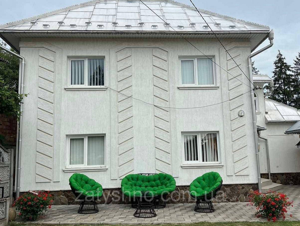 Ротангові плітні меблі із зеленими накидками Київ - фото 2