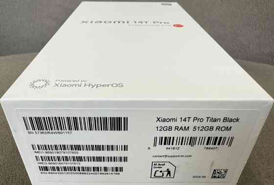 Смартфон Xiaomi 14T Pro 12/512GB Titan
Black ( Глобальна Версія) Киев