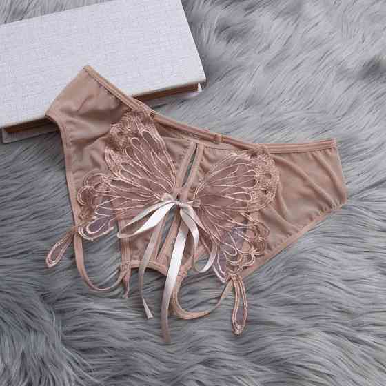 Трусики з доступом та метеликом універсальний бежевий Київ