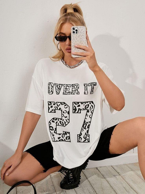 Футболка женская с принтом  44 Белая 2634324732 Днепр - изображение 1