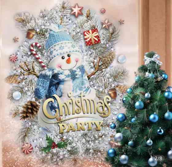 Новорічні наліпки на вікно "Сніговик"- розмір стікера 30*40см Київ