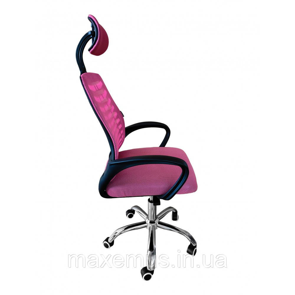 Кресло офисное B-6-2-00 розовое компьютерное эргономичное кресло для дома и офиса с подголовником Мостиска - изображение 16