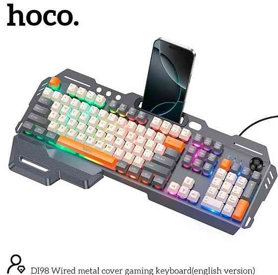Ігрова клавіатура HOCO DI98 RGB 104 клавіші металева. Харків