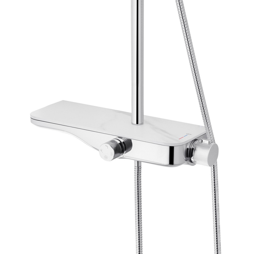 Душова система зовнішнього монтажу Kroner KRP Armada з виливом - W065 хром/біла Київ - фото 3